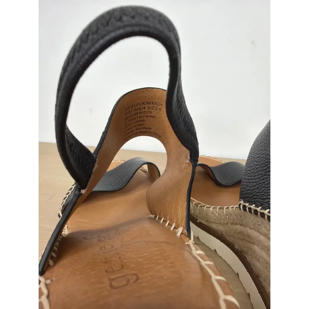 Gentle Souls by Kenneth Cole Elyssa Platform Wedge Sandals Black sz 7